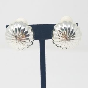 Vintage Monet clip-on earrings silver tone